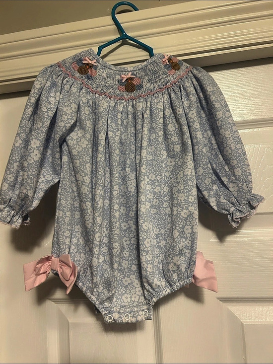 Smockingbird Other - smockingbird Floral Smocked Romper Baby 9M Like New. Thanksgiving